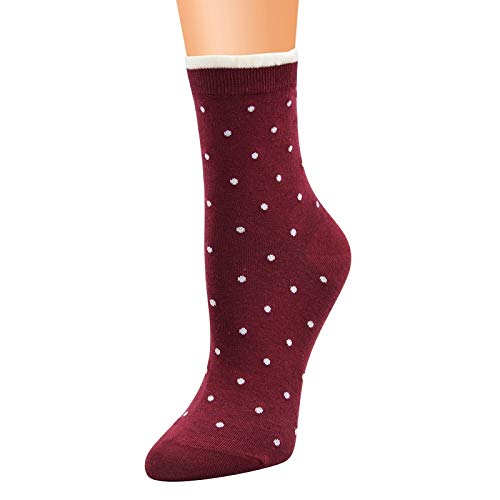 Chaussettes coton femmes douces contre le froid automne hiver à pois