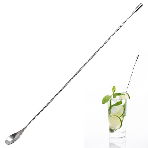 40cm Stainless Steel Shaped Kingdom Barspoon with Long Handle, Metal Drink Finger Stirrer Sticks for Mixing Cocktails, Stirring Coffee - Ideal for Bartender and Barista (1PC)