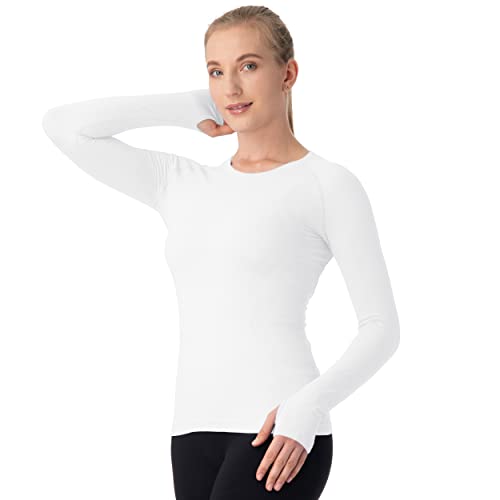 MathCat Seamless Workout Shirts for Women Long Sleeve Yoga Tops Sports Running Shirt Breathable Athletic Top Slim Fit