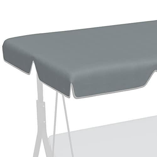 Outsunny 2 Seater Swing Canopy Replacement, Outdoor Swing Seat Top Cover, Uv50+ Sun Shade (Canopy Only) For 84A-054 Series, Dark Gray #TOP7