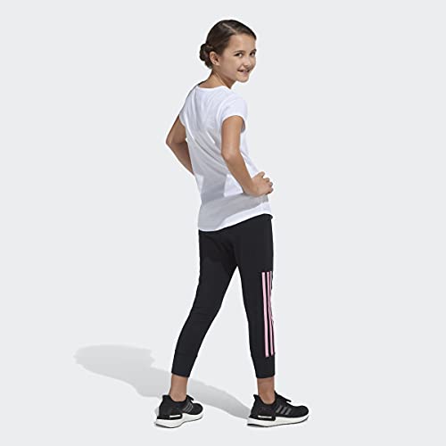 Adidas Girls' Short Sleeve Scoop Neck Tee, White With Multicolor, Medium #TOP3