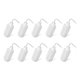 Wash Bottle,Saim 250ml Capacity Tattoo Wash Plastic Soap Squeeze Bottle Clear White, Pack of 10