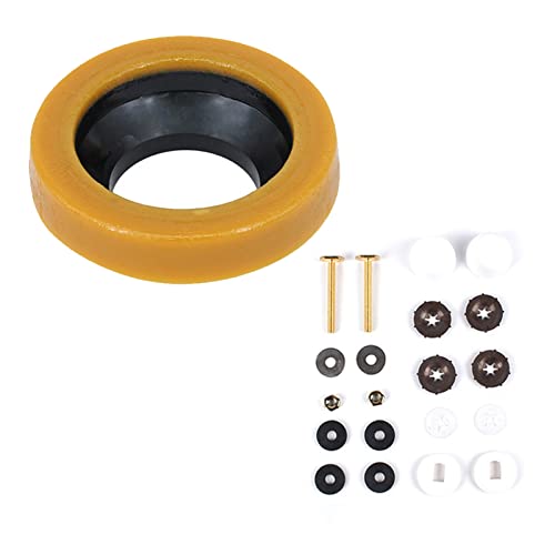Carkio Extra Toilet Bowl Wax Ring Kit With Closet Bolts, Bolt Caps, Pe Flange And Retainers, Wax Ring Gaske Fit For 3 Inch And 4 Inch Waste Lines,Secure And Leak-Proof Essential Repair Accessory #TOP11