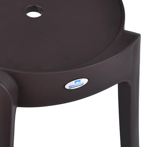 Image of Nilkamal Twist Sturdy and Durable Plastic Seating Stool | Set of 2 | for Living Room, Bedroom, Bathroom, Kitchen, Office | Season Rust Brown