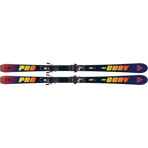 FISCHER Junior's The Curv Pro Snow Sports Versatile Maneuverable Stiff Sidewall Construction Alpine Race Skis with FS 7 GW CA JRS Brake 78 [H] Bindings Included, 130 cm