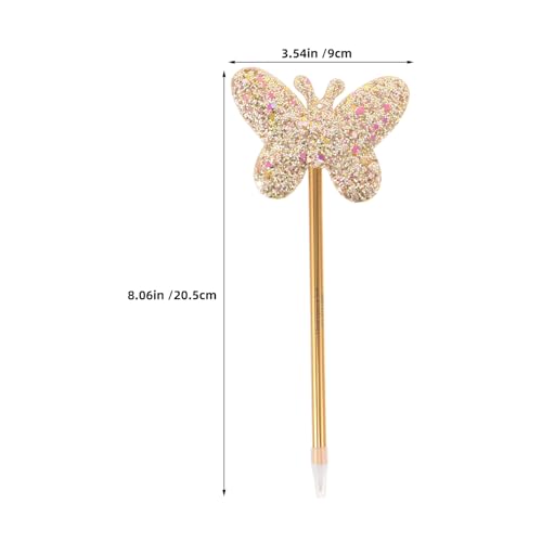 Cabilock 6 bolígrafos gel mariposa con purpurina miniatura 2