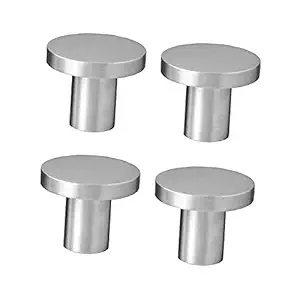 Nixnine Stainless Steel Round Cabinet Knob for Drawer and Cabinet Set Knob Wardrobe Kitchen Door Pull Handle Furniture Hardware Accessory (30mm) Pack of 10