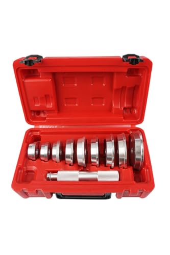 YFFSFDC ベアリングレース 圧入工具 10点セット 39.5～81mm アルミ製 自動車用ホイールベアリング シールセット 自動車 バイク用取り付けキット 収納ケース付き 携帯便利