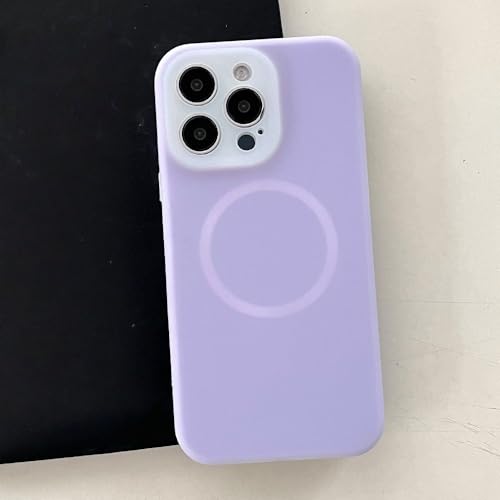 Coque silicone liquide pour iPhone 16 Pro Max violette finition premium