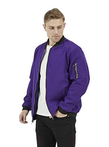 Wulful Mens Casual Lightweight Jacket Softshell Flight Bomber Jacket Varsity Windbreaker #TOP1