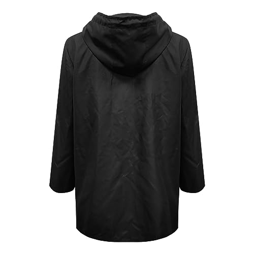 Nidddiv Vrouwen Effen Kleur Regenjas Outdoor Plus Size Hooded Winddicht Losse Jas Waterdicht Warme Overjas Dames Outdoor Bergbeklimmen Waterdichte Kleding Hooded Leisure Wandelen Regenjas Jas - Afbeelding 6
