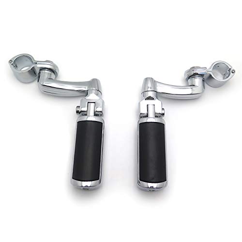 Htt Motorcycle Chrome Adjustable Peg Mounting Kit Skull Zombie Foot Peg Footrest For Hd Sportster 883 1200 Street Bob Softail Cvo Equipped 1-1/4 Inch (1.25") Front Engine Guard #TOP4
