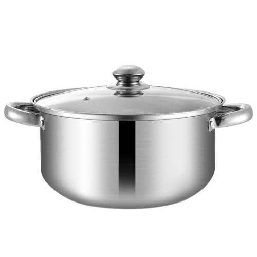 Marmite à soupe en acier inoxydable poli miroir compatible induction haute performance