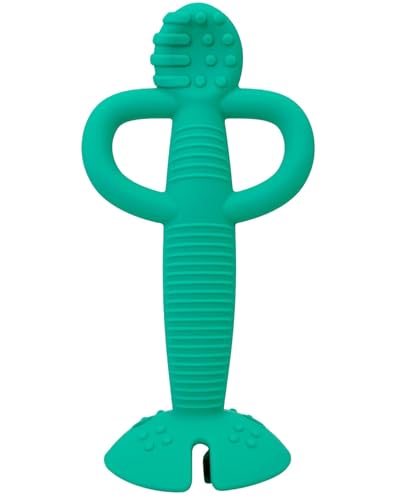 Image of Busy Baby Teething Spoon - 2-in-1 Teether and Training Spoon for Self Feeding, Dishwasher Safe, BPA Free, Food Grade Silicone (Spearmint)
