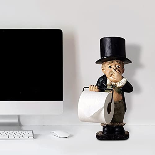 Mgtaokye Roll Paper Holders,Toilet Paper Holder,Super Cute Funny Resin Toilet Butler Ornaments,Bathroom Fixture Decorative,Bathroom Tissue Holder,Sculpture for Home Bathroom