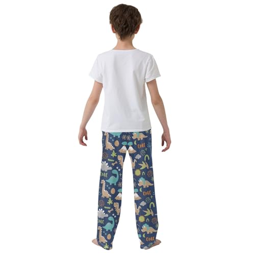 Dinosaurs Roar Boys Long Pants Soft Trousers Elastic Waist Kids Lounge Bottoms with Pockets S-XL3