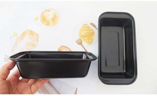 Mini Loaf Pans, 6" x 3.3" Nonstick Carbon Steel Bread Pan, Rectangle Loaf Baking Cake Tin for Small Banana Bread, Meatloaf, Sourdough, Brownies - Set of 4, Black - Thumbnail 3