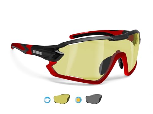 BERTONI Gafas Ciclismo Running MTB Esquí Tennis Padel Polarizadas Fotocromaticas mod. Quasar