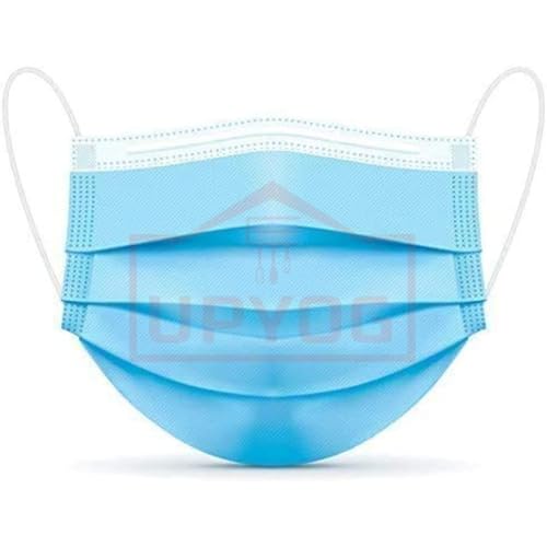 UPYOG [Pack of 100] Single Use Disposable Blue Face Mask, Soft on Skin, 3-ply Masks Facial Cover with Elastic Earloops and Nose Clip Great For Home, Office, School, and Outdoors