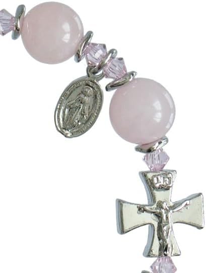 Sine Cera Rosary Bracelet Rose Quartz 10mm - Image 2
