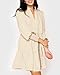 Imily Bela Womens Long Sleeve Casual Dress Fall V Neck Swing Flowy Loose Ruffle Tiered Dresses A-Beige