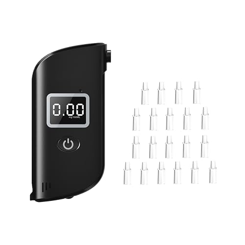 Stdlyxun Alcoholimetro Uso Doméstico - Alcoholimetro Homologado Dgt,Alcoholimetro con Pantalla LCD,Resultados Rápidos,Alta Precisión,Boquilla Reemplazable