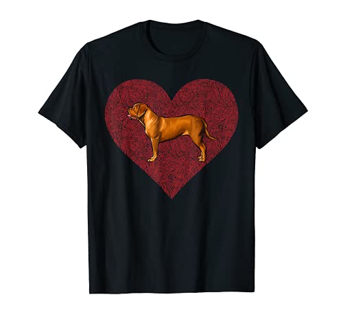 Dogues de Bordeaux Valentines Day Dog Love Fingerprint T-Shirt, Black