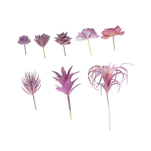 TOPBATHY 1 Juego Suculentas Simuladas Olivo Artificial Falsas Caído Agave Decoración De Hojas De Pantalla Suculentas Helechos Artificiales Violet El Plastico 8 Piezas