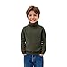 Ikevan Boys Girls Turtleneck Sweatshirts Kids Thermal Knit Sweaters Plain Long Sleeve Fall Winter (Green, 3-4 Years)