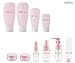 MAGIGO Pink Toiletries Leak Proof Travel Bottle Set (16 Pack), TSA Approved Airline Carry-On with Clear Bags for Women