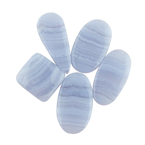CRYSTALIS AA+ 5pcs Natural Blue Lace Agate, Loose Gemstone, Whole...