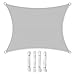 Produktbild SONGMICS Sonnensegel 2 x 3 m, wasserfest bis mindestens 1000 mm Wassersäule, 93% UV-Schutz, Sonnenschutz aus reißfestem Polyester, wetterfest, Garten, Balkon, Terrasse, Camping, hellgrau GSH23QY
