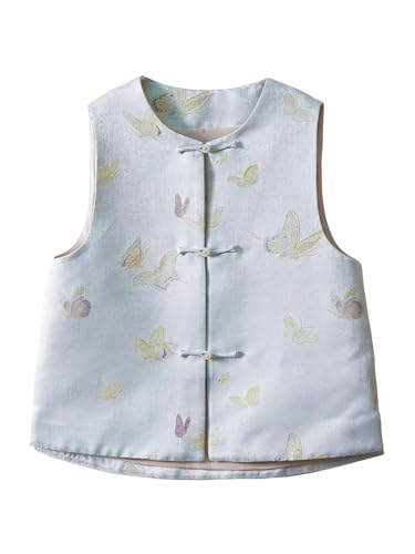 Chaleco de seda HangErFeng para mujer: alta costura de estilo chino con jacquard de mariposa 518