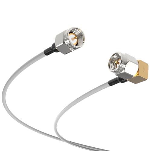 WITC RF Cable Assembly SMA Right Angle Male to SMA Male DC to 18GHz Coaxial Cable Connector Assemblies Low Loss Phase Stable Flexible Coax Cables for Industrial Applications 1.64ft (500 mm)