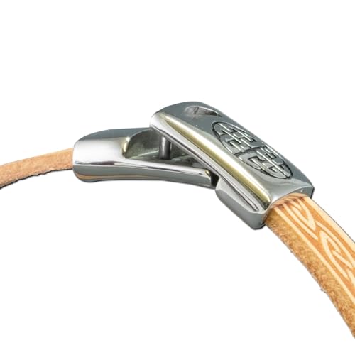 Briomhar Irish Leather Celtic Bracelet Unisex - Eternal Knot Cuff Made in Ireland3