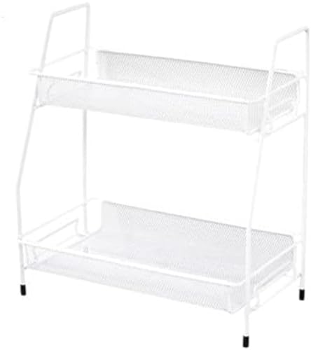 Fiegcit 調味料ラック キッチンラック サイドラック 調味料 - 入れ スパイスラック 調味料収納ラック 棚 スパイスホルダー おしゃれ 大容量 シンク コンロサイドラック 調味料入れ 省スペース 組み立てが簡単 アーネスト スリム 2段 台所収納ラ