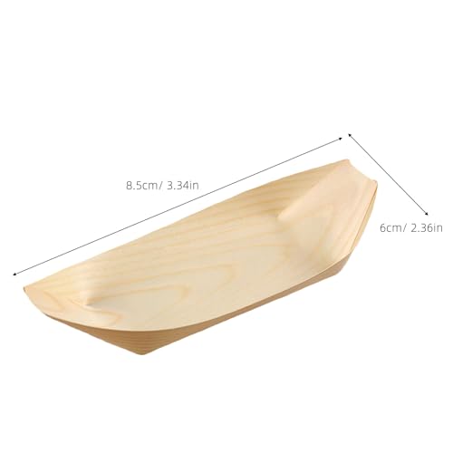 Bandeja desechable de madera para sushi GLEAVI 150 piezas miniatura 2