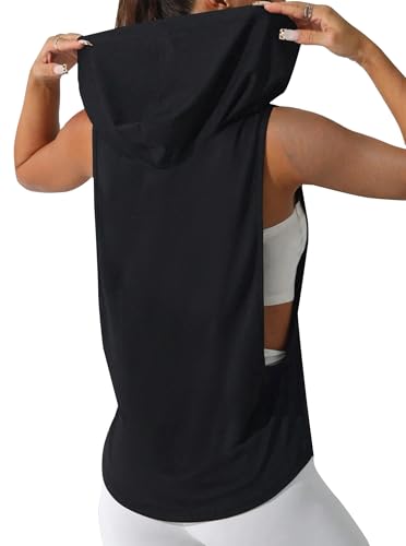 Remidoo Women's Sleeveless Hoodies Workout Tank Tops Activewear Open Side Shirts2