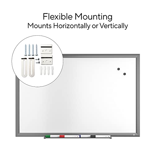 Tru Red Magnetic Porcelain Dry Erase Board, Gunmetal Frame, 3-Ft X 2-Ft (Tr61184) #TOP6