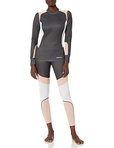 Craft Women's Base Layer Two Piece Shirt And Tights Pants Set, Dark Grey Melange, Medium #TOP13