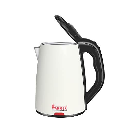 Image of Warmex Home Appliances Boil & serve 99 1500 Watts Double Wall Inner Body Stainless Steel Electric Kettle 1.8 L (White)