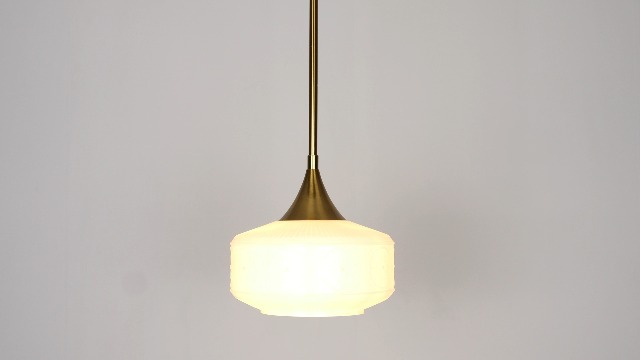 Image of DAYCENT Gold Pendant Lights Milk Glass Light Fixtures Ceiling 9-Inch
