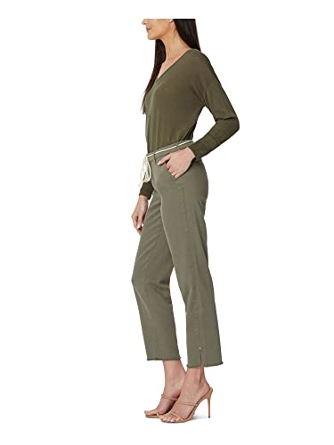 NYDJ Relaxed Stretch Twill Trousers w/Fray Hem & Belt3