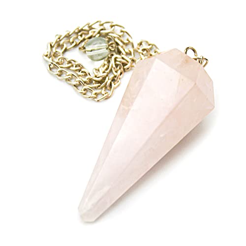 DOJA Barcelona | Pendule Divinatoire 7 Chakras Pierre Quartz Rose | Pierres Lithotherapie, Pierre Precieuse pour la Meditation, Pendule Radiesthesie, Spirituel Objet,...
