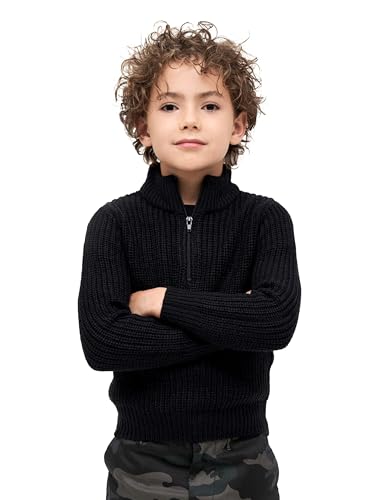 Brandit Kids Marine Pullover Troyer, Farbe: Black, Größe: S 122