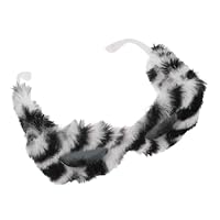 Healvian Lunettes de Soleil Peluche Zèbre à Masque Unique Lunettes de Fête Cosplay pour Adultes Style Œil de Chat Doux et Amusant pour Carnaval et Anniversaires