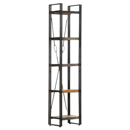 Estantería de 5 compartimentos de madera y metal para libros librería industrial 180 cm 7