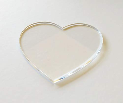Clear Blank Heart Acrylic Place Card for Weddings,Guest Names Escort Cards,PMMA Tile Place Cards,Dining Seating Chart Place Cards for Birthday Parties, Table Place Cards (3