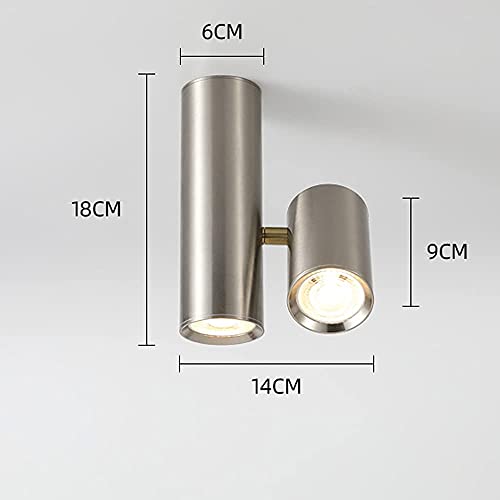 Luminaire intérieur double spots LED design noir et argent - 5