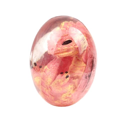 Iyalezirk Huevo de Dragón de Lava de Resina, Estatua Ornamental, Huevos de Escultura de Piedras Preciosas, Recuerdo, Decoración Interior, Colección, Regalo para Niños, Juguete D
